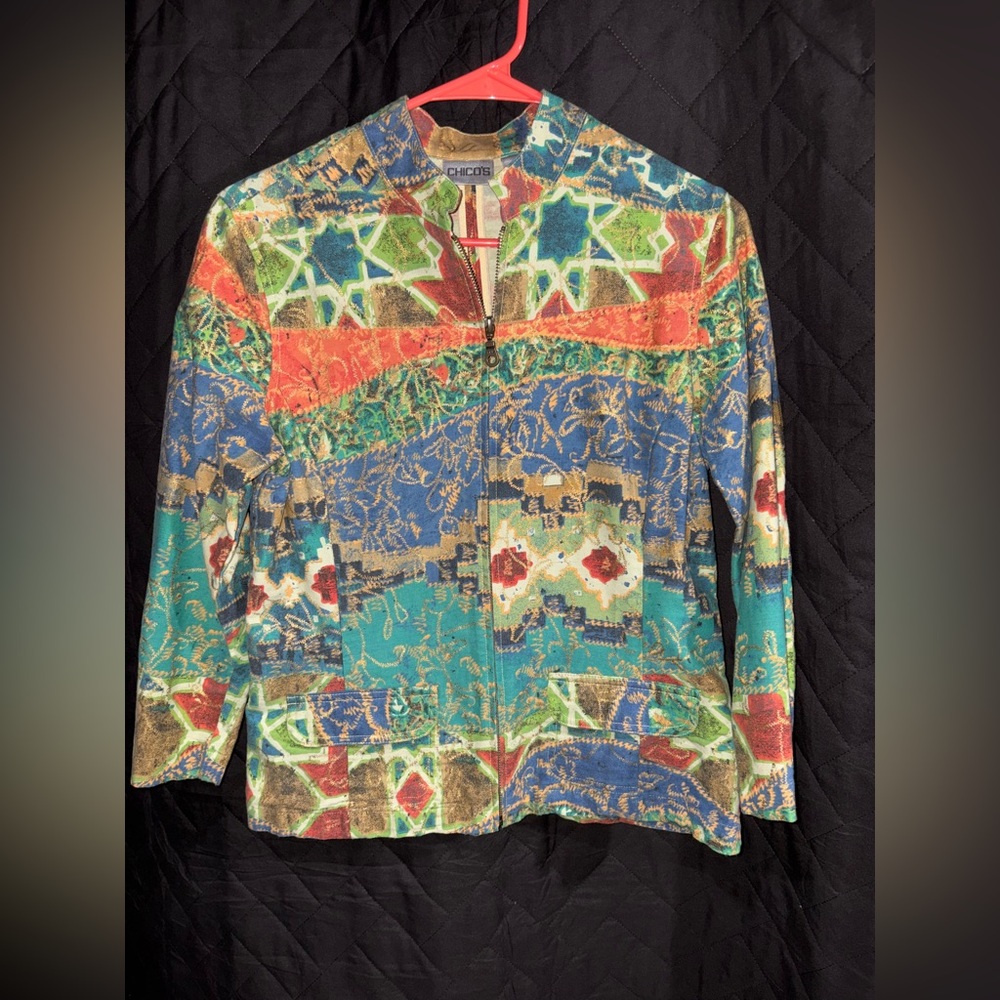 Chico's Multicolor Patterned Jacket - image 1